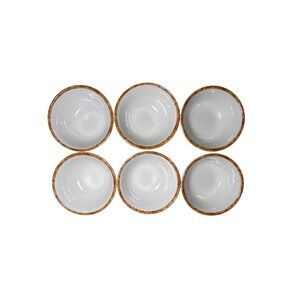 Threshold Set of 6 Dip Bowl Bamboo Rim NEW
